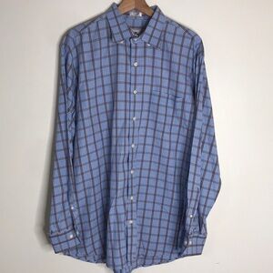 Peter millar mens long sleeve button down striped 100% cotton dress shirt XL